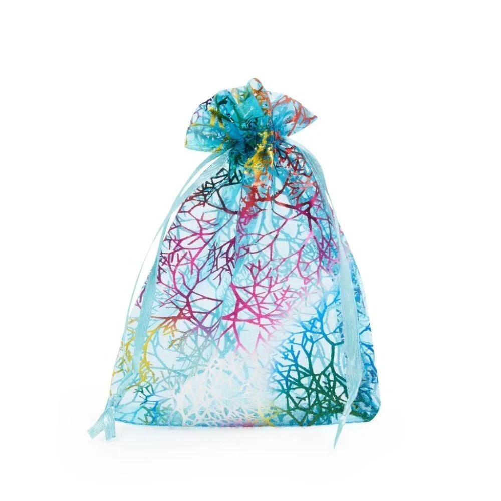Beach Coral Gift Bag Pouches with Drawstring